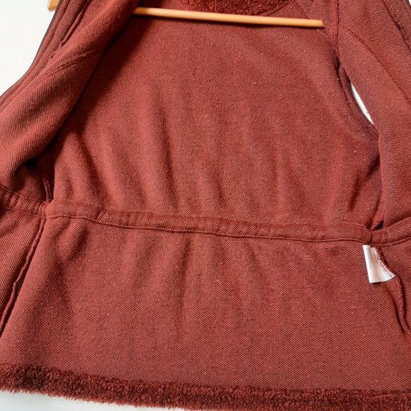 Woolrich Women's Brick Red Faux Shearling Full Zip Vest SZ S - Picture 9 of 10